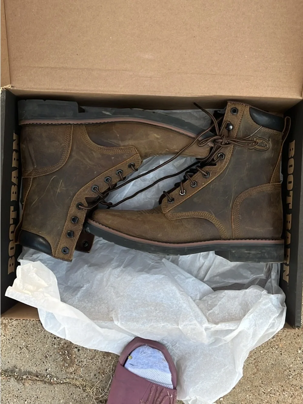 Justin Boots Brown Lace-Up Work Boots
